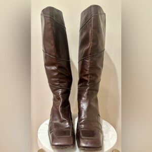 Bally Brown Leather Knee-High Boots